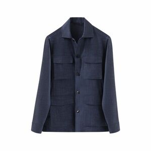 Men's Navy Linen-Wool Shirt/Jacket - ETON